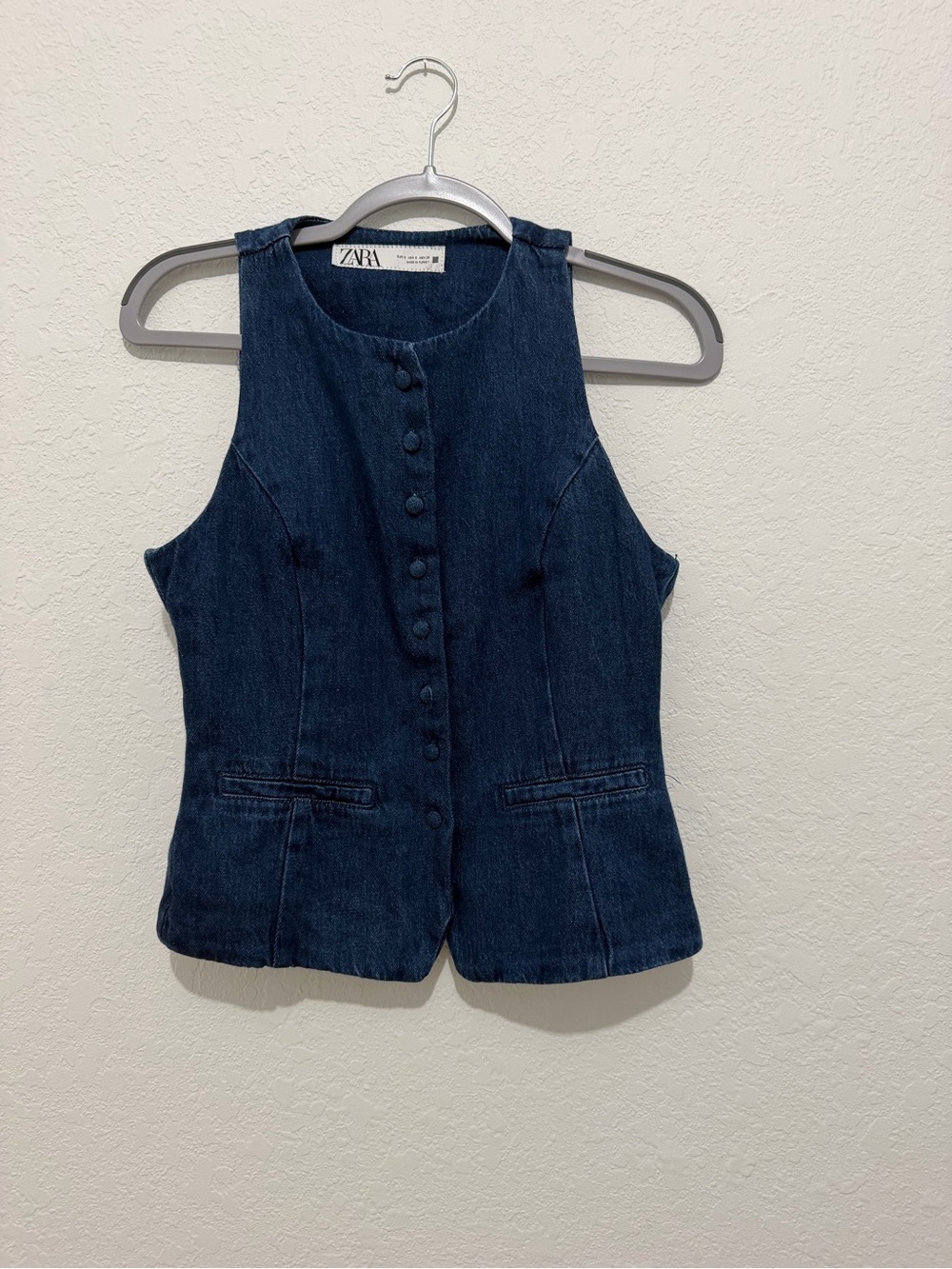 Zara Denim Button-Up Vest – Size S